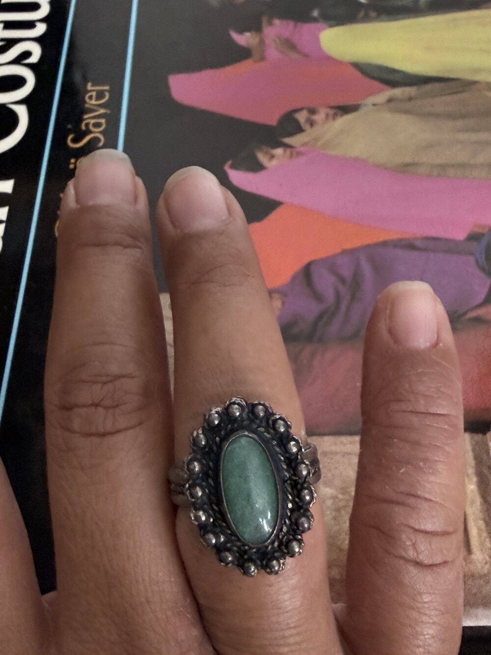 Vintage Bell Trading Post Navajo Sterling Turquoise Size 7 Ring